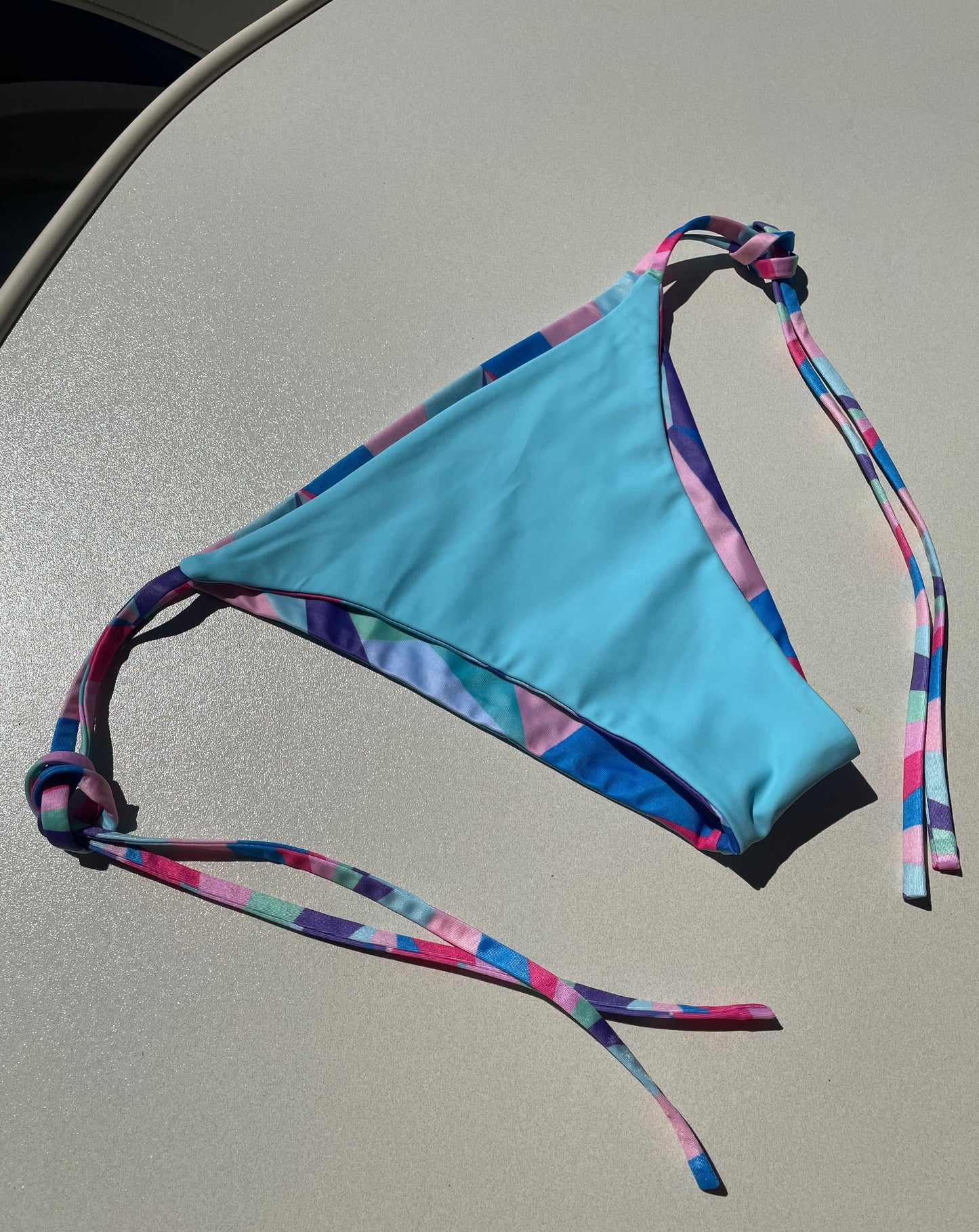 Angie Reversible tie side brief - Blue Disco