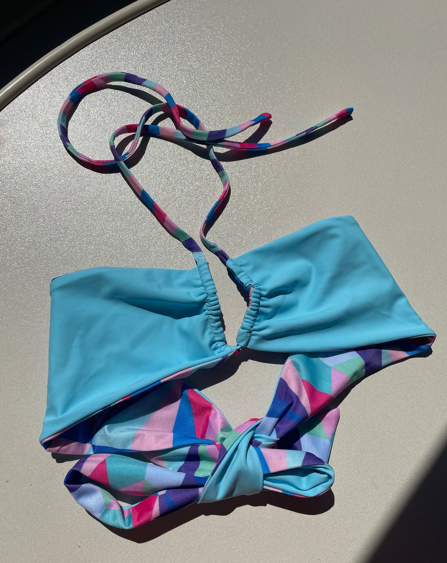 Scarlett Reversible Bandeau top - Blue Disco